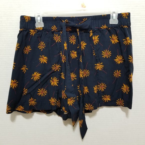 Madewell shorts Medium Pull-On Tie Fresh Daisies floral print elastic waist - Picture 1 of 16